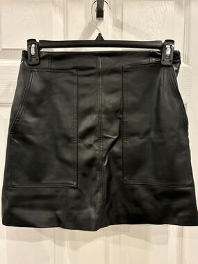 Black Faux Leather Mini Skirt